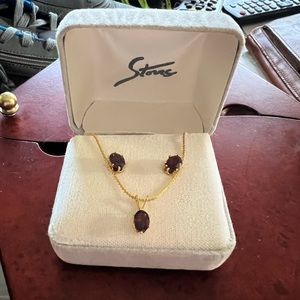 *NWT* Stone Necklace and Post Earring Set